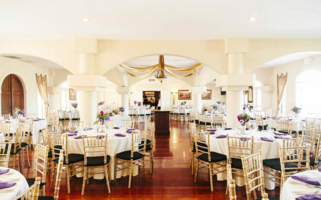 Indoor wedding reception venue at CrossKeys Vineyards