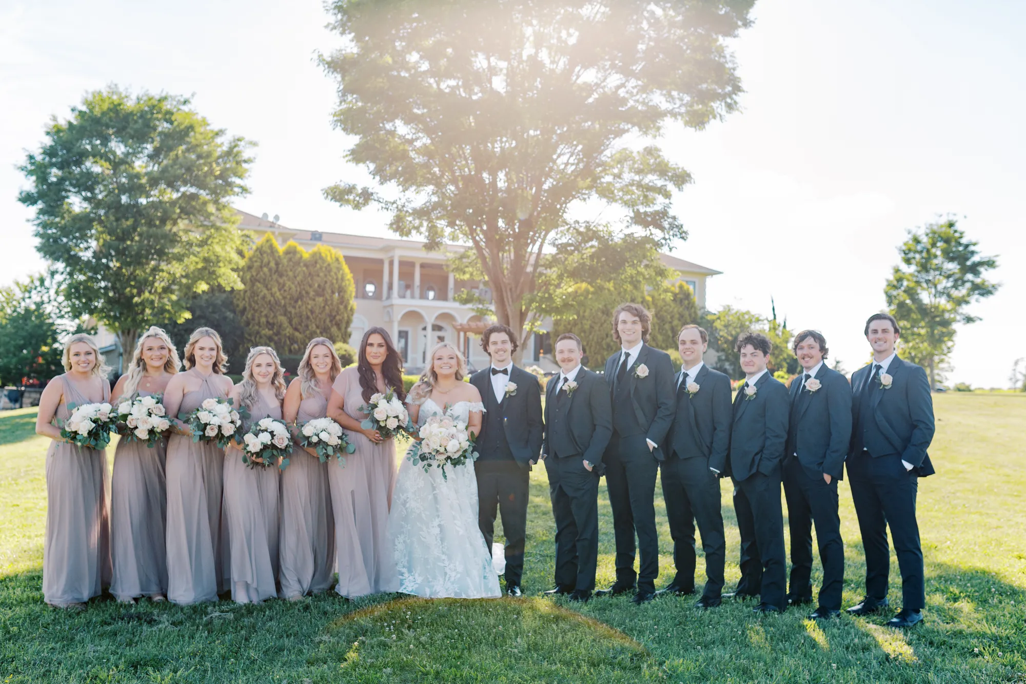 The bridal party at CrossKeys Vineyards